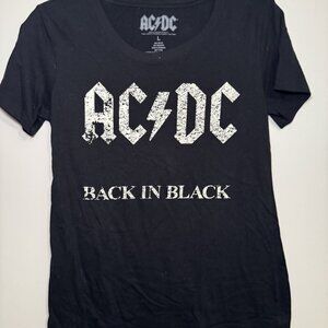 AC/DC Size Large (L) AC/DC Back in Black Women's Band T-Shirt Rock Classic L